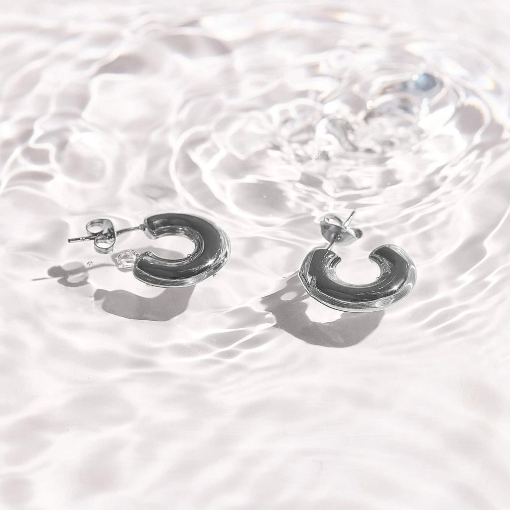Chunky Curved Hoop Earrings